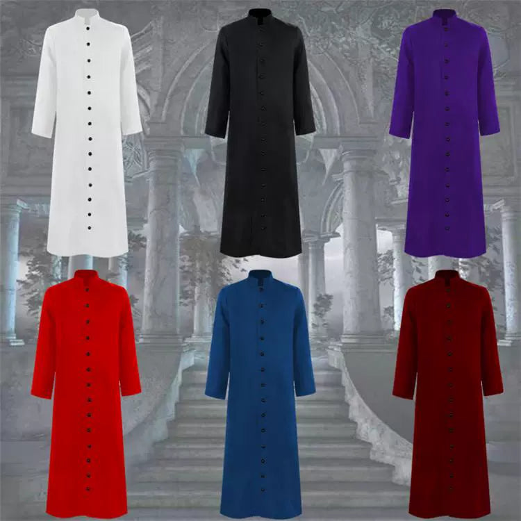 Halloween Cosplay Costume Medieval Friar Robe Wizard Costume Clerical Dress Church Priest Cos Costume