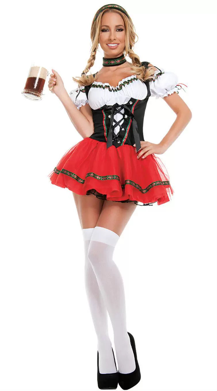 Halloween Queen Costume Bar Waiter Maid Costume