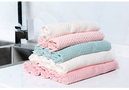 Double-Sided Household Coral Fleece Lint-Free Handy Gadget Dishcloth