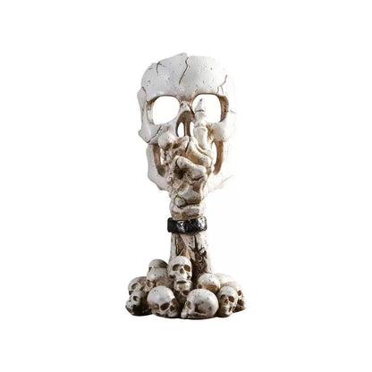 Halloween Decorative Skeleton Mask Palm Candlestick Horror Chamber Escape Table Decoration Props Resin Decorations