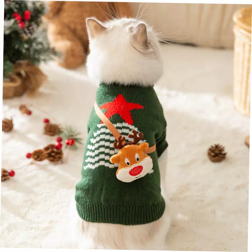 Cat Christmas Sweater Dog Halloween Pet Dressing Halloween Dog Clothes