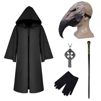 Halloween Costume Medieval Steampunk Cosplay Plague Doctor Beak Mask Costume Party Ball