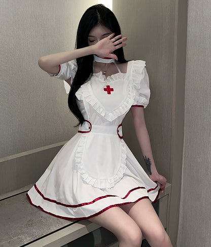 Cute Nurse Sister Pure Desire Wind Dress Cosplay Uniform Suit Halloween Sexy Internet Celebrity Streamer Clothing