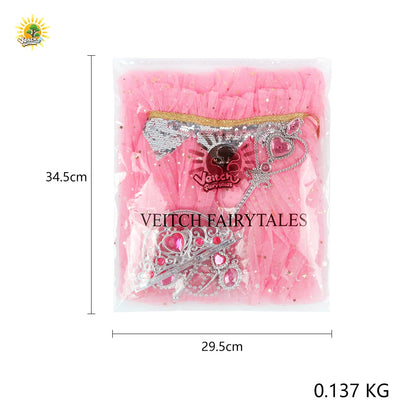 Fairy Cloak Crown Headdress Kids Little Princess Truncheon Magic Stick Cloak Little Girl Birthday Gift