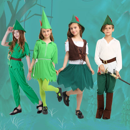 Halloween St. Patrick's Day Costume Adult Cos Laiquendi Peter Pan Clothes Hunter Robin Hood Suit