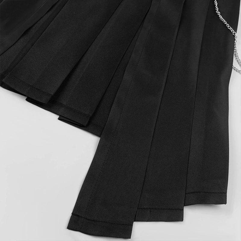 Medieval Pleated Men's Skirt Fashion Dark Punk & Rock Ashes Series Gothic Asymmetric Skirt Halloween