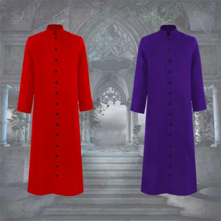 Halloween Cosplay Costume Medieval Friar Robe Wizard Costume Clerical Dress Church Priest Cos Costume