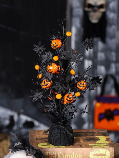 Halloween New Decoration Ins Wind Horror Pumpkin Maple Leaf Decorative Tree Home Party Decoration