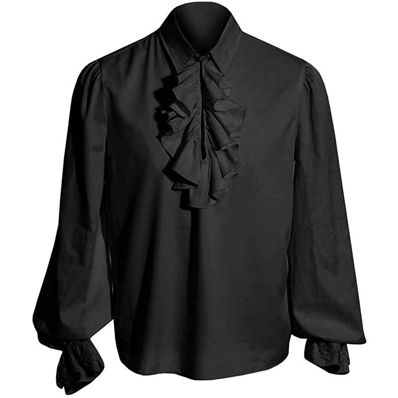 Vampire Artsy Revival Fashion Victorian Shirt Steampunk Ruffles Medieval Halloween Costume