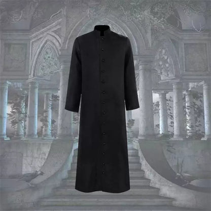 Halloween Cosplay Costume Medieval Friar Robe Wizard Costume Clerical Dress Church Priest Cos Costume