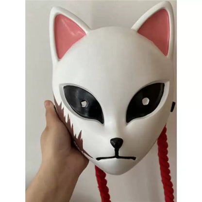 Kimetsu No Yaiba Cosplay Anime Peripheral Tanjirou Rabbit Real Mask Full Face Fox Halloween Props