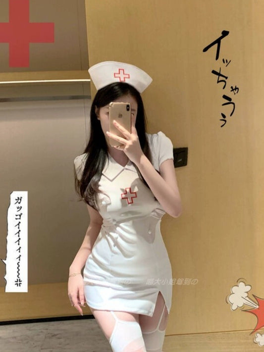 Halloween Nurse Cosplay Nightclub Anchor Uniform