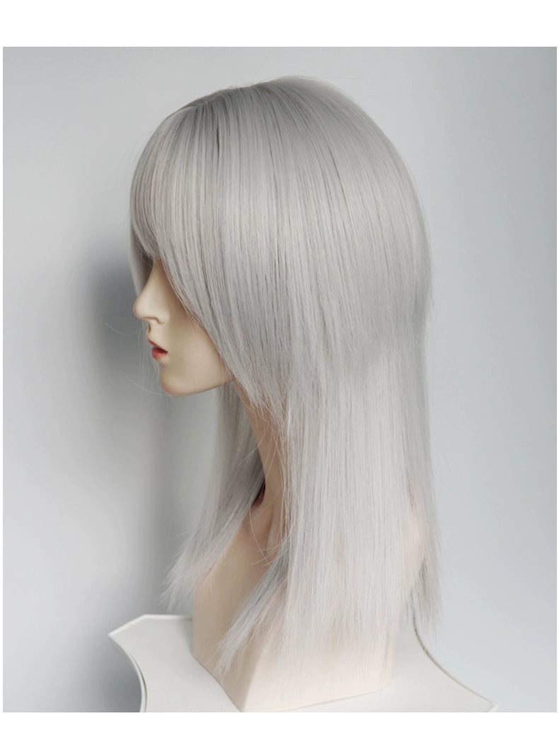 Silver White Jellyfish Head Wolf Tail Anchovy Secondary Wig