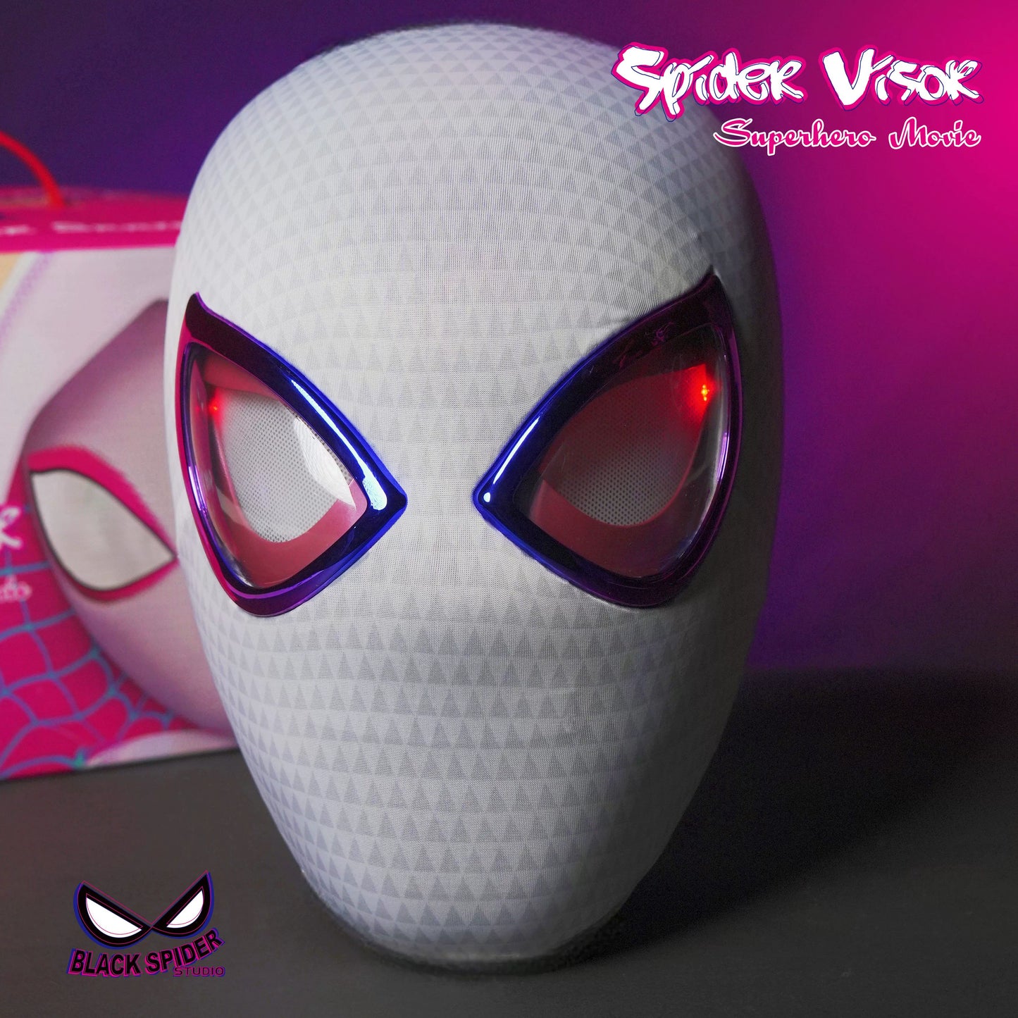 Myers Laser Eye Electric Spider-Man Headgear Eye Movable Blink Halloween Boyfriend Gift