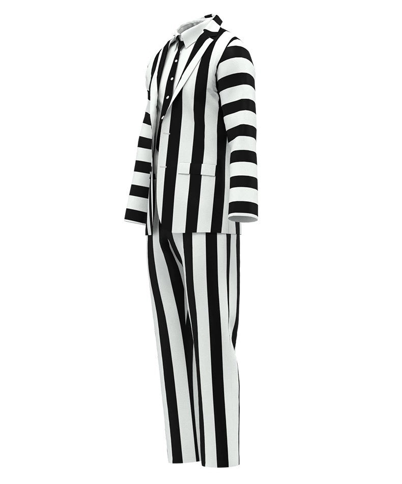 Halloween Costume Red Black and White Stripes Suit Beetlejuice 2 Beetlejuice Cosplay Clothes