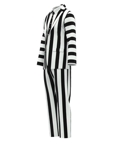 Halloween Costume Red Black and White Stripes Suit Beetlejuice 2 Beetlejuice Cosplay Clothes