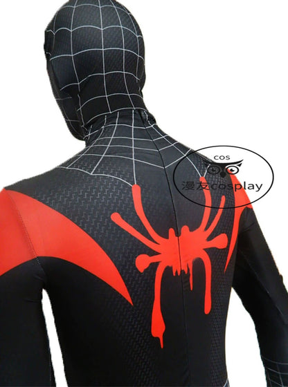 Parallel Universe Miles Spider-Man Bodysuit Cos Costume Halloween Performance Jumpsuit Coat Shorts Suit