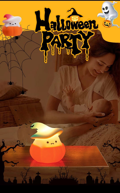 Eye Protection Small Night Lamp Halloween Birthday Gift Pumpkin Bedside Night Light Silicone Kindergarten Holiday Atmosphere Decoration