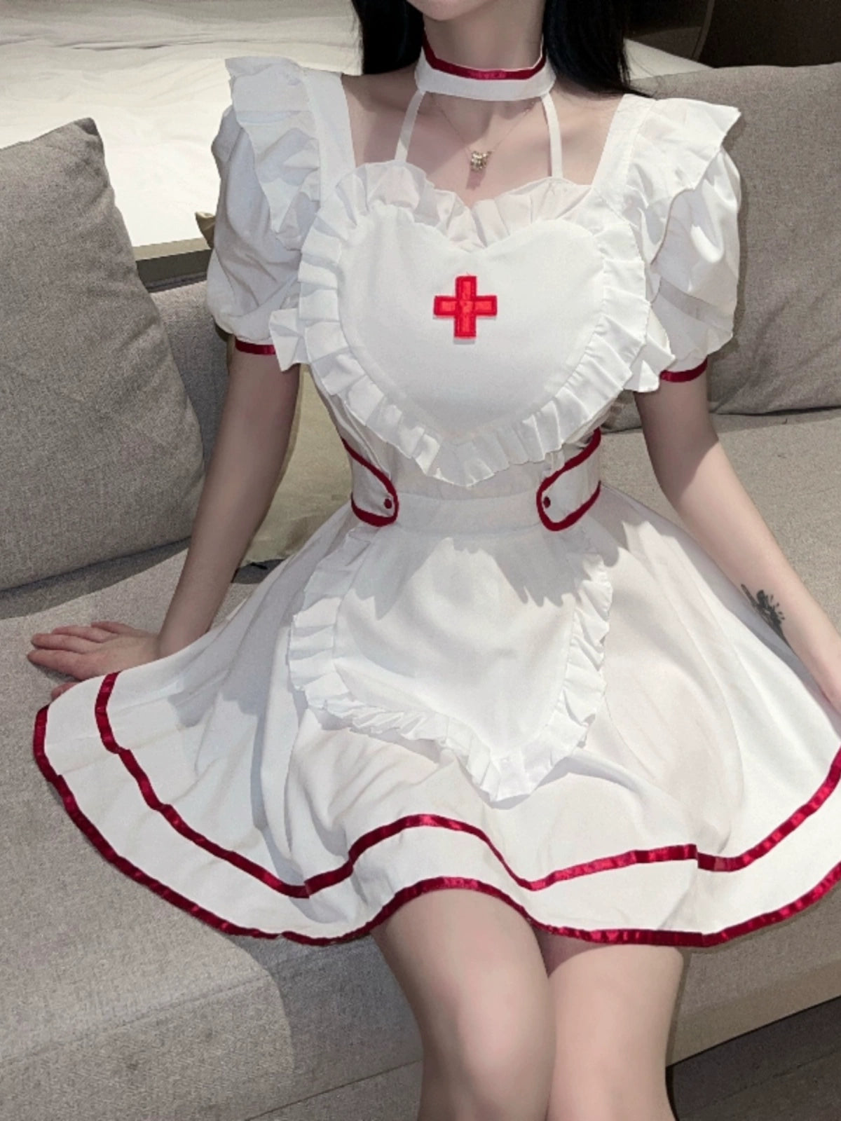 Cute Nurse Sister Pure Desire Wind Dress Cosplay Uniform Suit Halloween Sexy Internet Celebrity Streamer Clothing