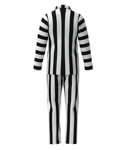 Halloween Costume Red Black and White Stripes Suit Beetlejuice 2 Beetlejuice Cosplay Clothes