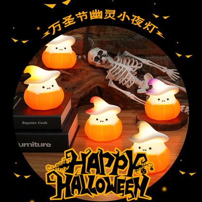 Eye Protection Small Night Lamp Halloween Birthday Gift Pumpkin Bedside Night Light Silicone Kindergarten Holiday Atmosphere Decoration