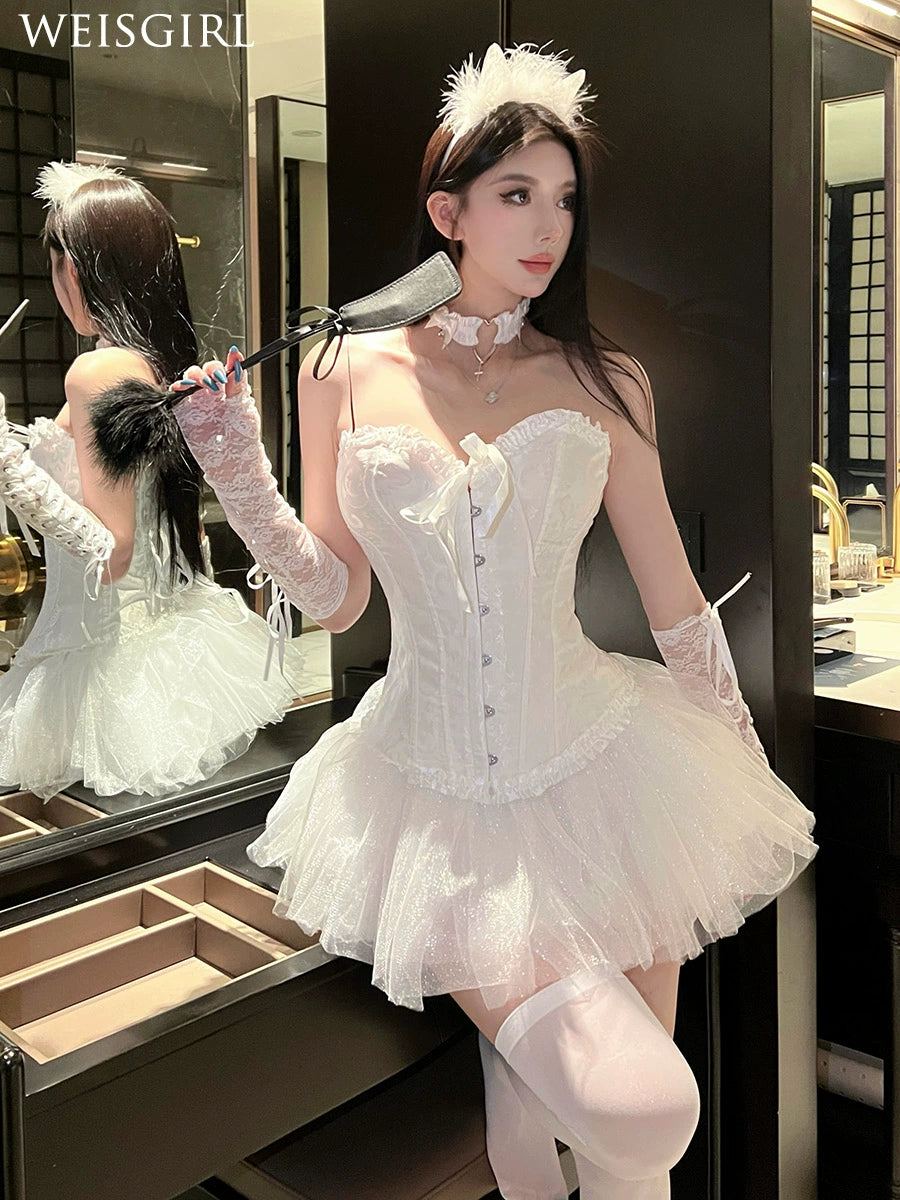 Adult Lady like Woman Cosplay Halloween Cat Maid Uniform