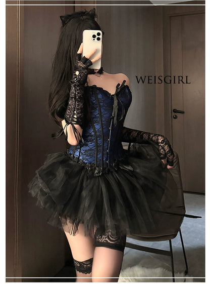 Adult Lady like Woman Cosplay Halloween Cat Maid Uniform