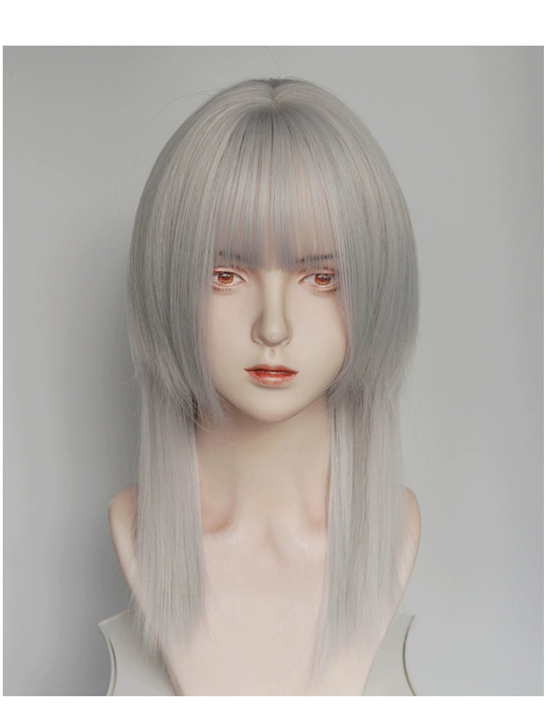 Silver White Jellyfish Head Wolf Tail Anchovy Secondary Wig