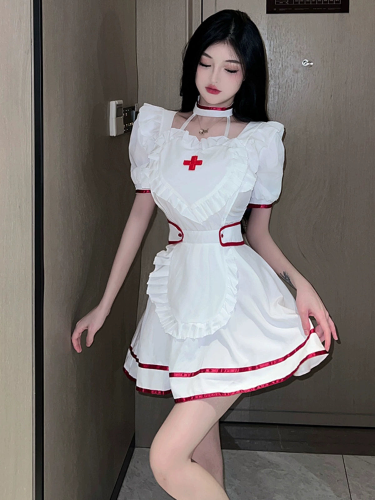 Cute Nurse Sister Pure Desire Wind Dress Cosplay Uniform Suit Halloween Sexy Internet Celebrity Streamer Clothing