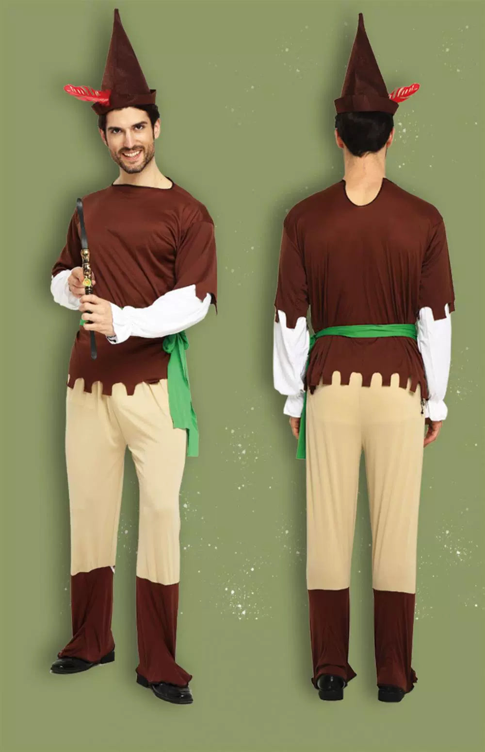 Halloween St. Patrick's Day Costume Adult Cos Laiquendi Peter Pan Clothes Hunter Robin Hood Suit