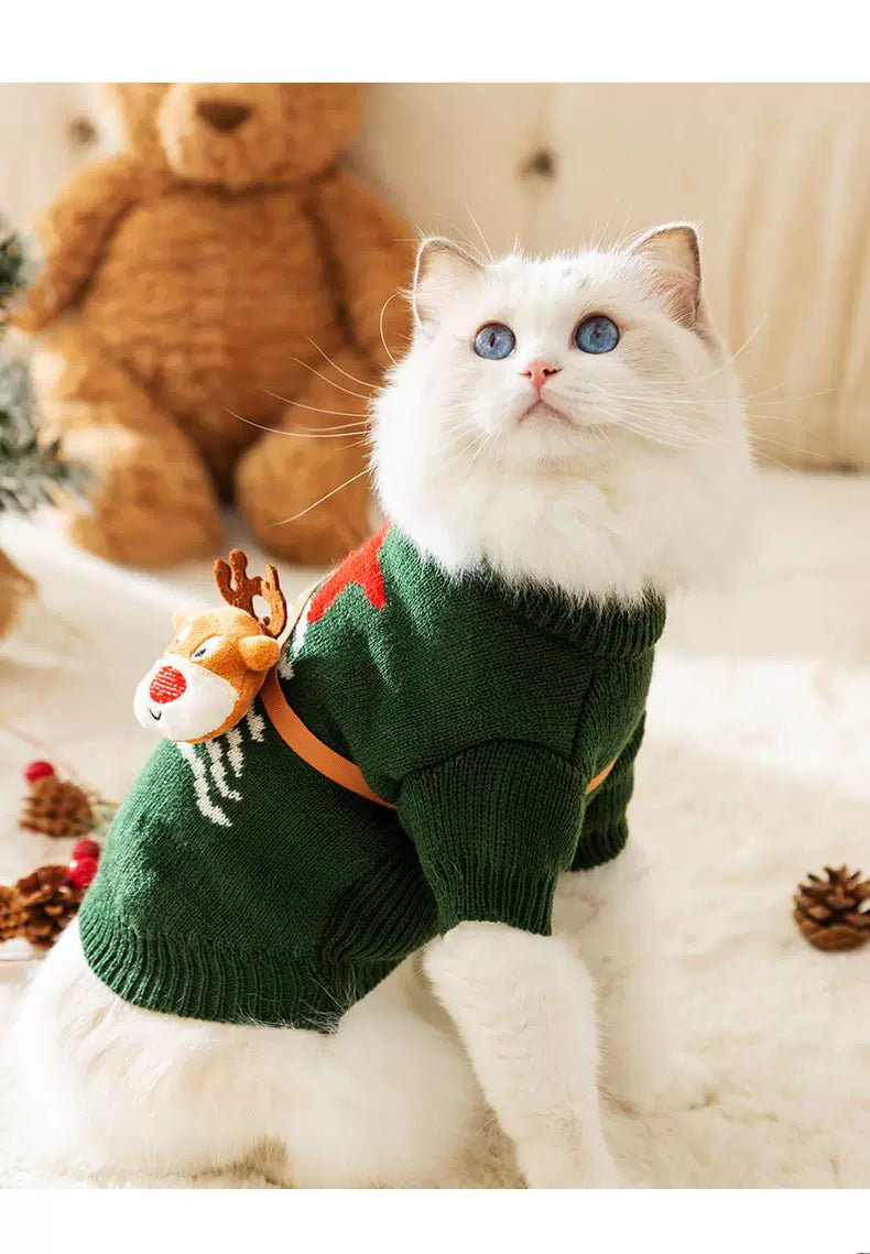 Cat Christmas Sweater Dog Halloween Pet Dressing Halloween Dog Clothes