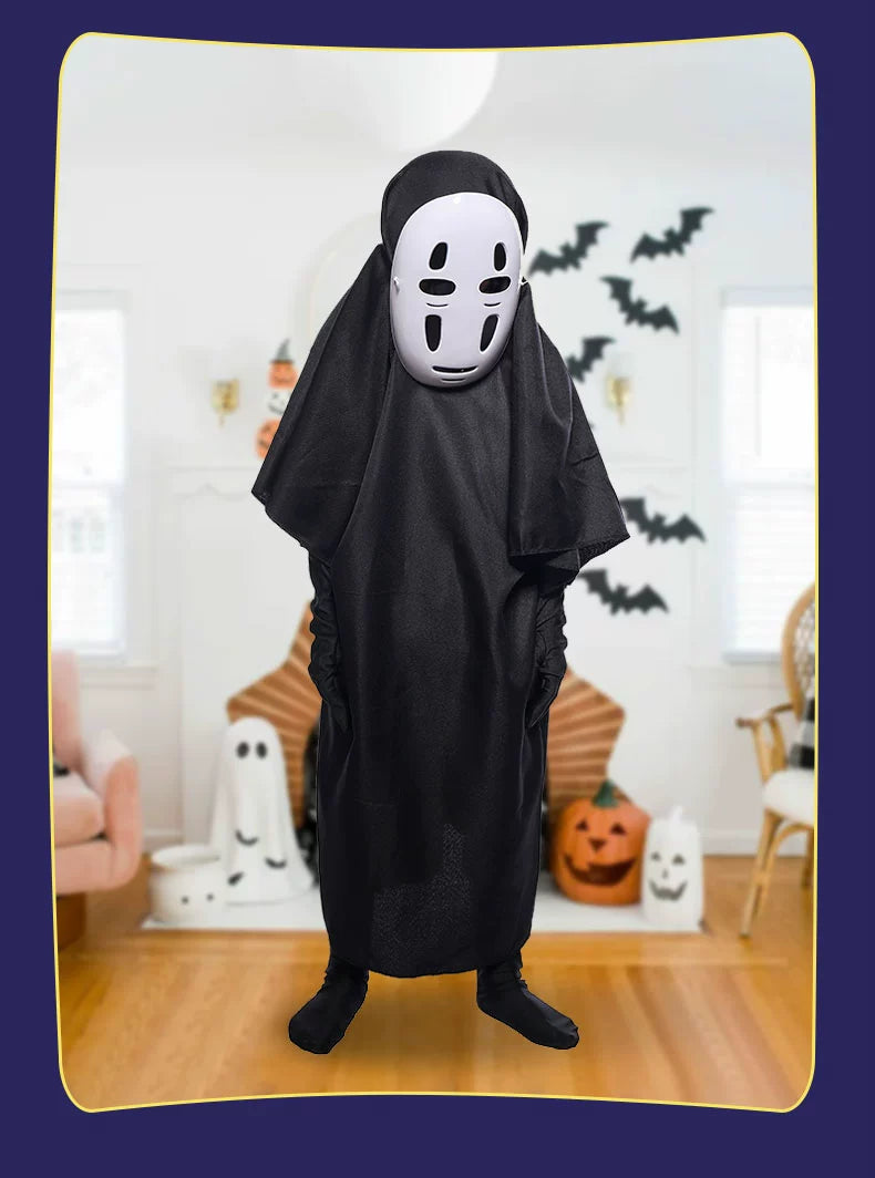 Halloween Costume Kids Adult No Face Man Mask Masquerade Show Cos Costume Horror Demon Ghost