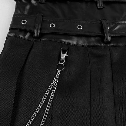 Medieval Pleated Men's Skirt Fashion Dark Punk & Rock Ashes Series Gothic Asymmetric Skirt Halloween