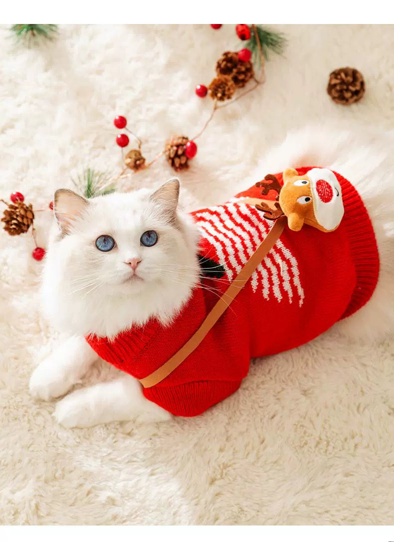 Cat Christmas Sweater Dog Halloween Pet Dressing Halloween Dog Clothes