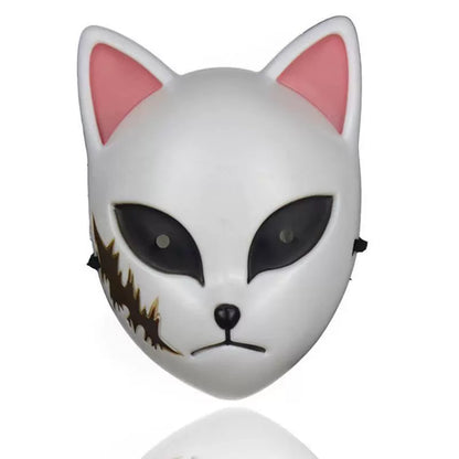 Kimetsu No Yaiba Cosplay Anime Peripheral Tanjirou Rabbit Real Mask Full Face Fox Halloween Props