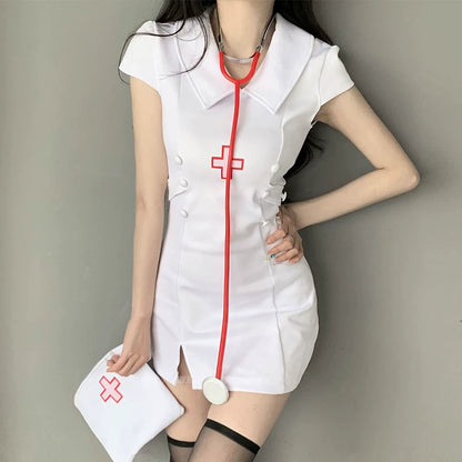 Freshh Halloween Sexy Cosplay Uniform Doctor Role Play Pure Desire Club Wear Anchor Nurse Suit