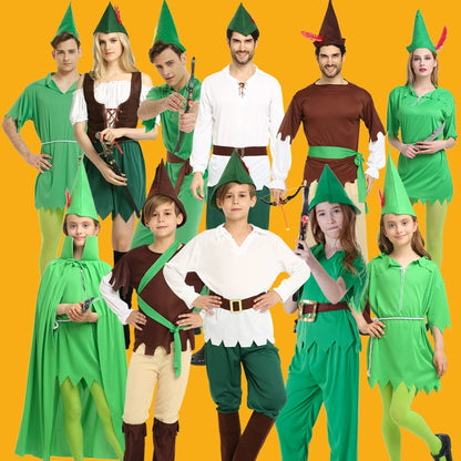 Halloween St. Patrick's Day Costume Adult Cos Laiquendi Peter Pan Clothes Hunter Robin Hood Suit