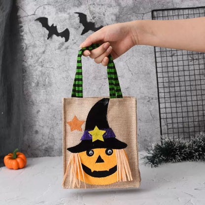 Halloween Handbag Non-Woven Handbag Candy Bag Ghost Festival Pumpkin Bag Decoration Props Gift Bag