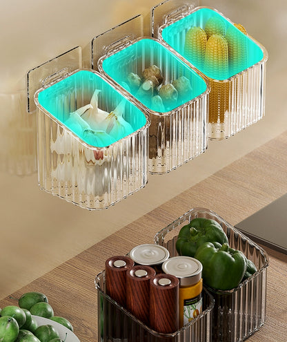 Onion, Ginger and Garlic Storage Basket Hanging Basket Wall Plastic Kitchen