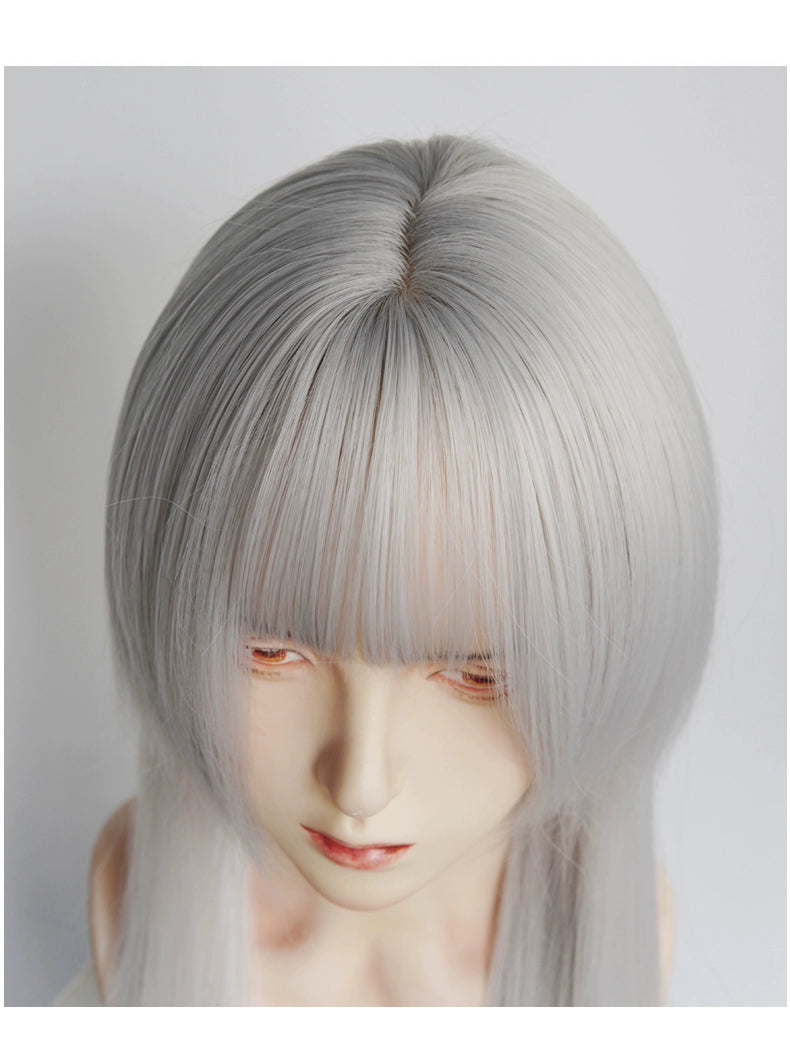 Silver White Jellyfish Head Wolf Tail Anchovy Secondary Wig