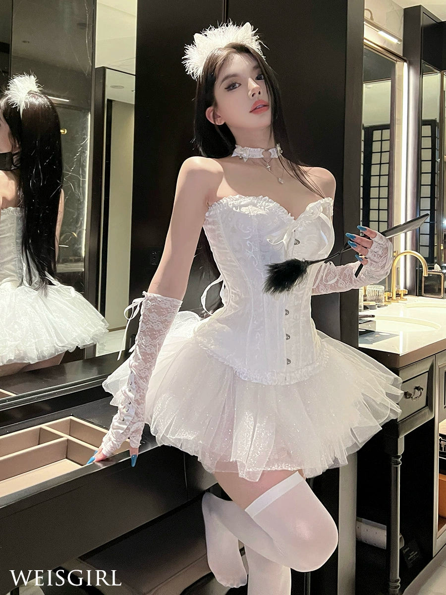 Adult Lady like Woman Cosplay Halloween Cat Maid Uniform