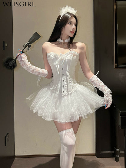 Adult Lady like Woman Cosplay Halloween Cat Maid Uniform