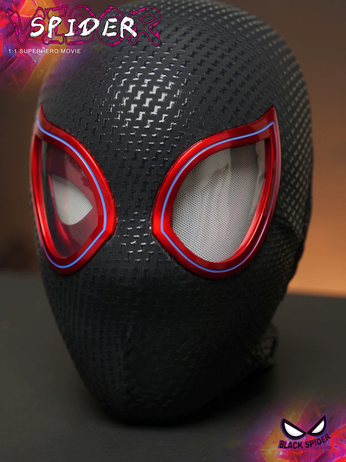 Myers Laser Eye Electric Spider-Man Headgear Eye Movable Blink Halloween Boyfriend Gift