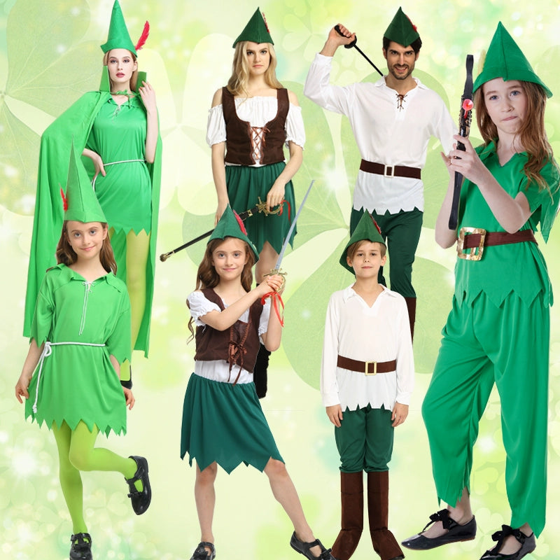 Halloween St. Patrick's Day Costume Adult Cos Laiquendi Peter Pan Clothes Hunter Robin Hood Suit