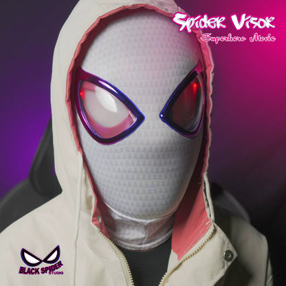 Myers Laser Eye Electric Spider-Man Headgear Eye Movable Blink Halloween Boyfriend Gift