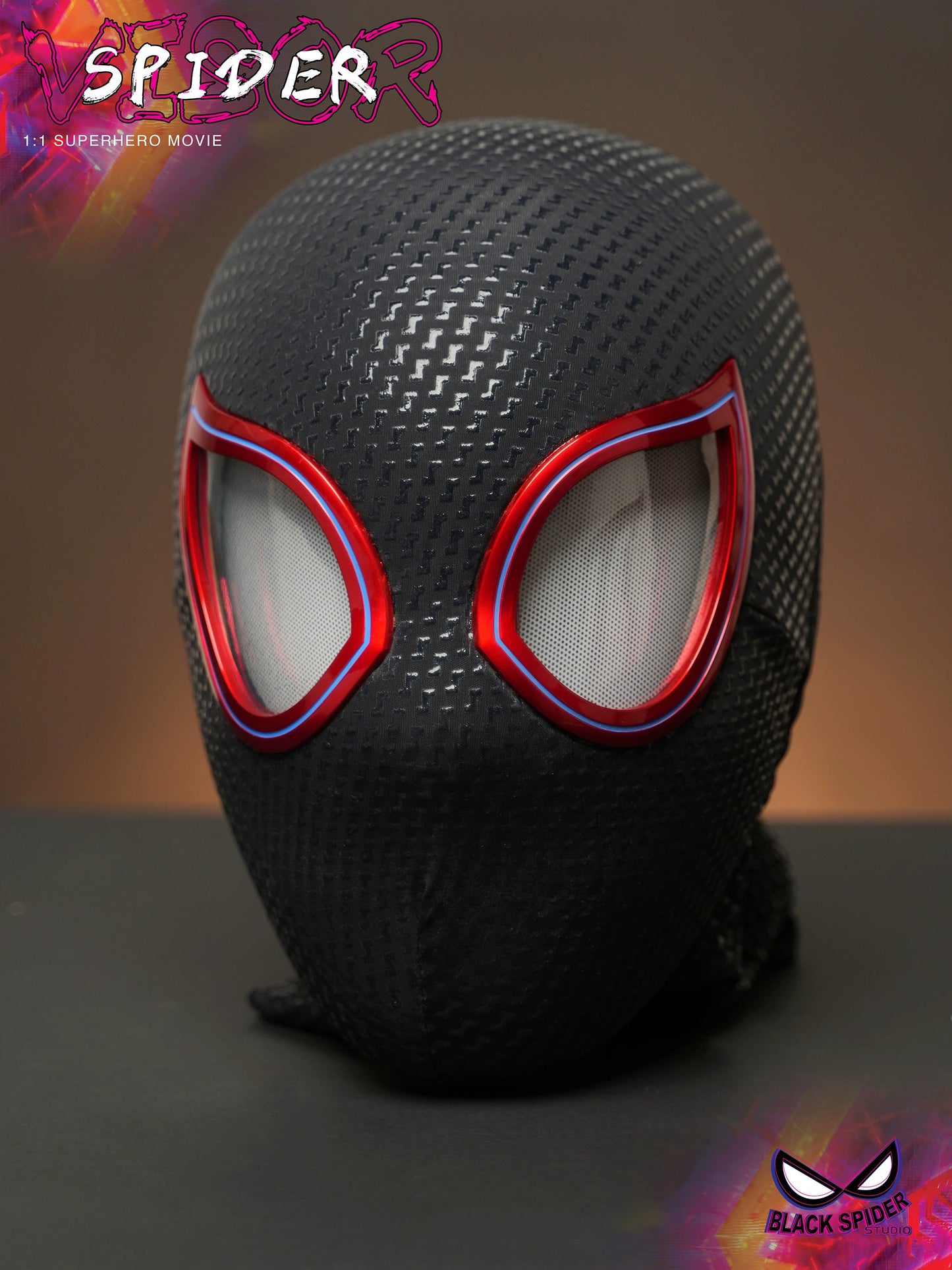 Myers Laser Eye Electric Spider-Man Headgear Eye Movable Blink Halloween Boyfriend Gift