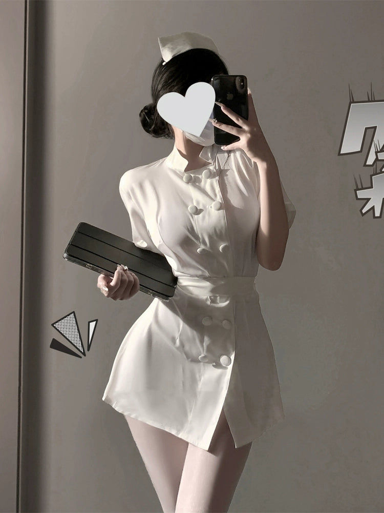 Sexy Pure Desire Uniform Suit Doctor Cosplay White Angel Sexy Costume Halloween Small Chest Nurse Uniform