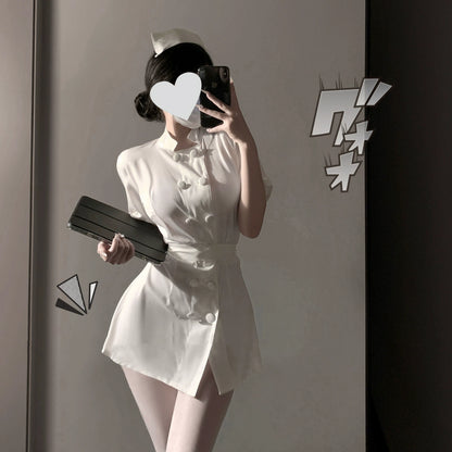 Sexy Pure Desire Uniform Suit Doctor Cosplay White Angel Sexy Costume Halloween Small Chest Nurse Uniform