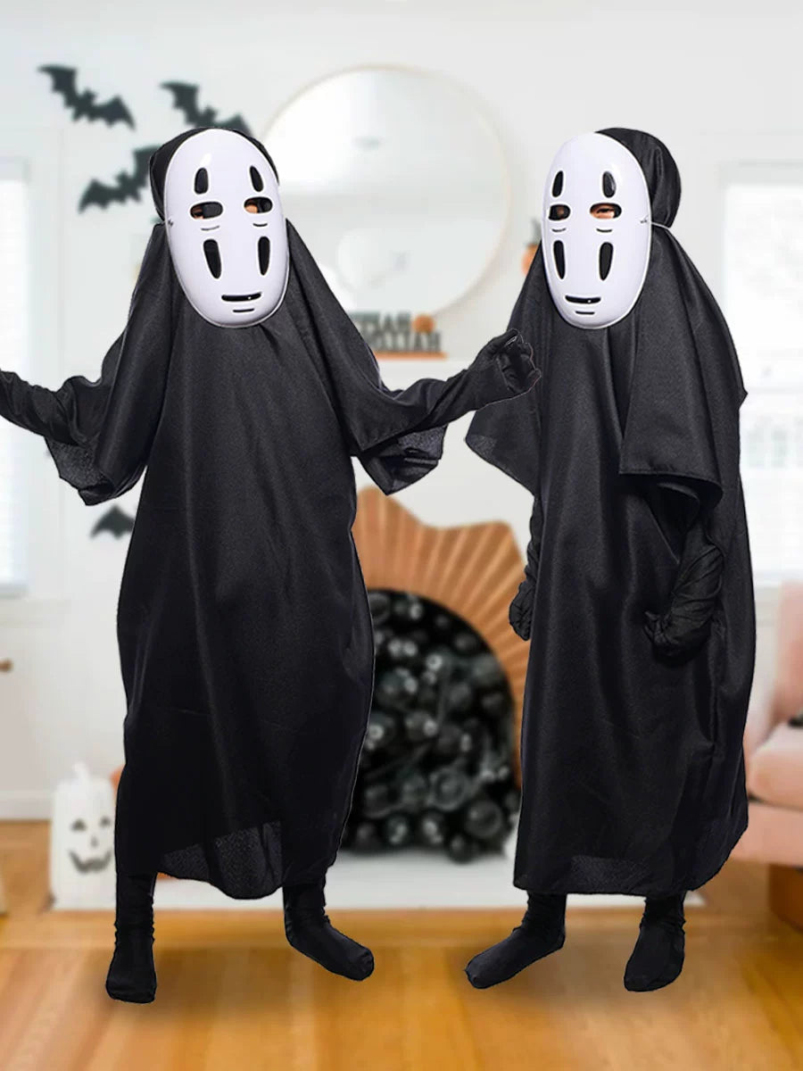 Halloween Costume Kids Adult No Face Man Mask Masquerade Show Cos Costume Horror Demon Ghost