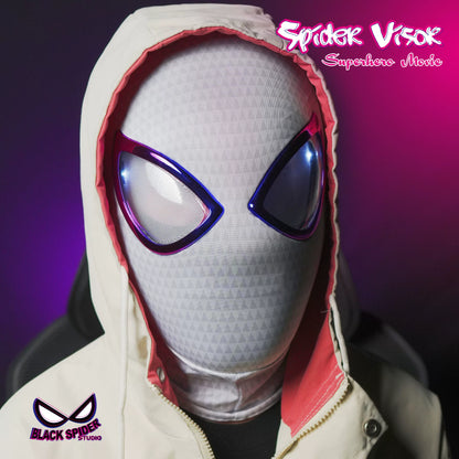 Myers Laser Eye Electric Spider-Man Headgear Eye Movable Blink Halloween Boyfriend Gift